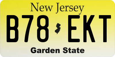 NJ license plate B78EKT