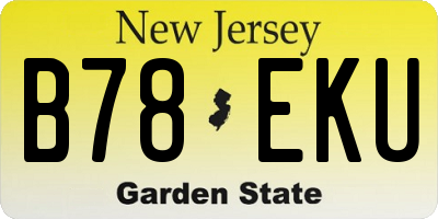 NJ license plate B78EKU