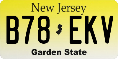 NJ license plate B78EKV