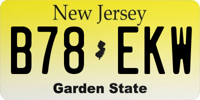 NJ license plate B78EKW