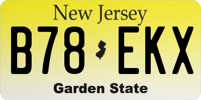 NJ license plate B78EKX