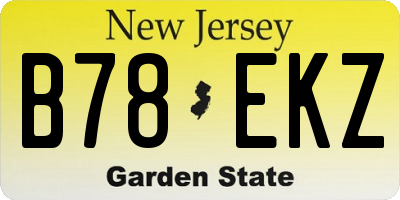 NJ license plate B78EKZ
