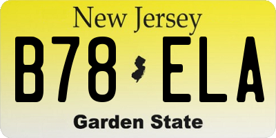 NJ license plate B78ELA