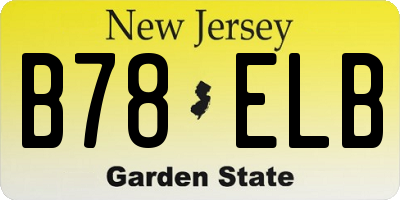 NJ license plate B78ELB