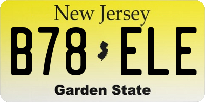 NJ license plate B78ELE