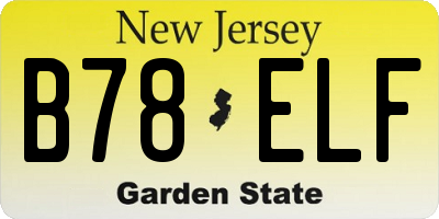 NJ license plate B78ELF