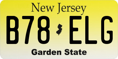 NJ license plate B78ELG