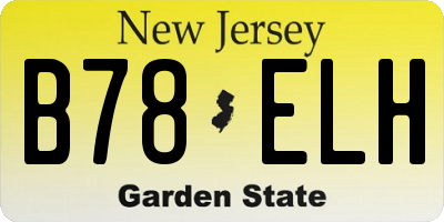 NJ license plate B78ELH