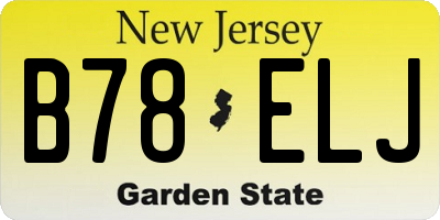 NJ license plate B78ELJ