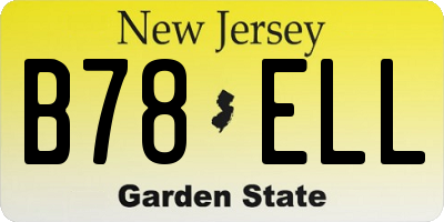 NJ license plate B78ELL
