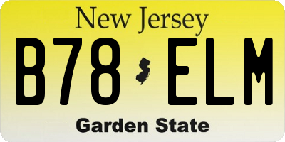 NJ license plate B78ELM