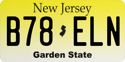 NJ license plate B78ELN