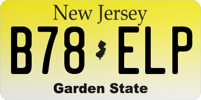 NJ license plate B78ELP
