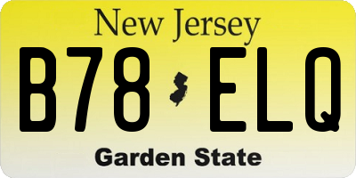 NJ license plate B78ELQ