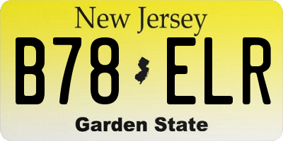 NJ license plate B78ELR