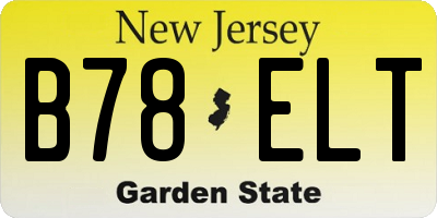 NJ license plate B78ELT
