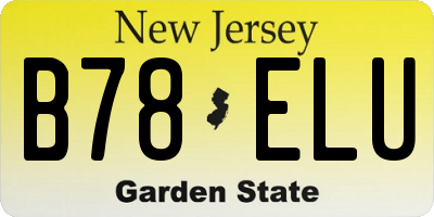 NJ license plate B78ELU