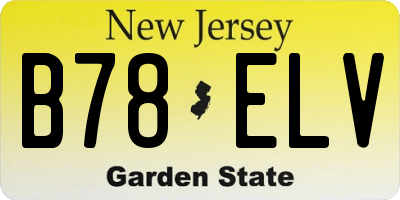 NJ license plate B78ELV