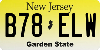 NJ license plate B78ELW