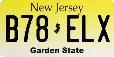 NJ license plate B78ELX