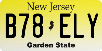NJ license plate B78ELY