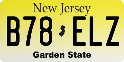 NJ license plate B78ELZ