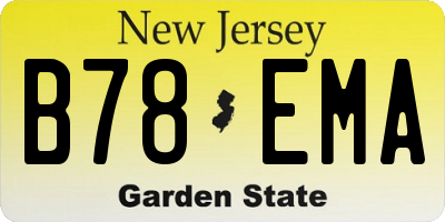 NJ license plate B78EMA