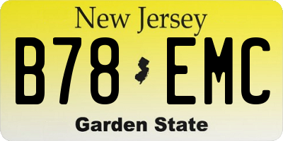 NJ license plate B78EMC