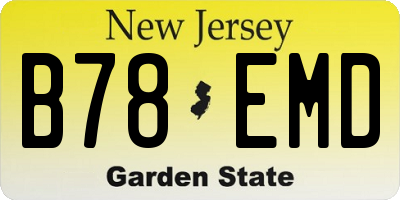NJ license plate B78EMD