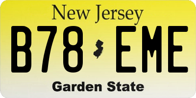 NJ license plate B78EME
