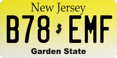 NJ license plate B78EMF
