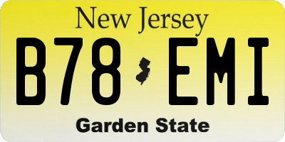 NJ license plate B78EMI