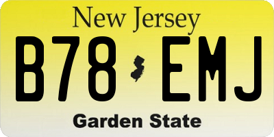 NJ license plate B78EMJ