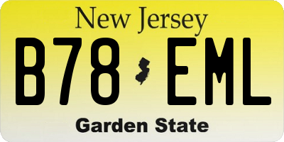 NJ license plate B78EML