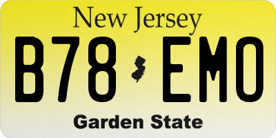 NJ license plate B78EMO