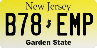 NJ license plate B78EMP