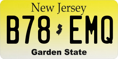 NJ license plate B78EMQ