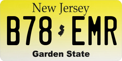 NJ license plate B78EMR