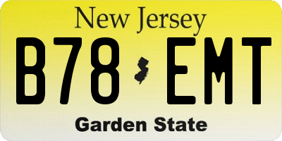 NJ license plate B78EMT