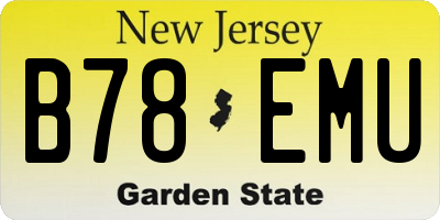 NJ license plate B78EMU