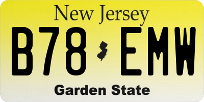 NJ license plate B78EMW