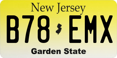 NJ license plate B78EMX