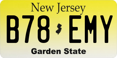 NJ license plate B78EMY