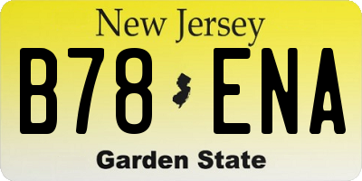 NJ license plate B78ENA