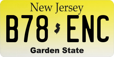 NJ license plate B78ENC