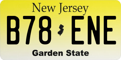 NJ license plate B78ENE