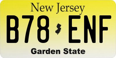NJ license plate B78ENF