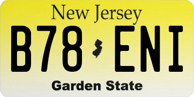 NJ license plate B78ENI