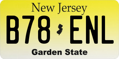 NJ license plate B78ENL