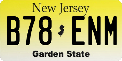 NJ license plate B78ENM